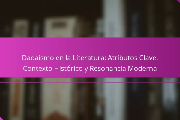 Dadaísmo en la Literatura: Atributos Clave, Contexto Histórico y Resonancia Moderna
